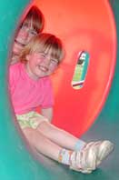 Liralyn and Mommy in the tunnel